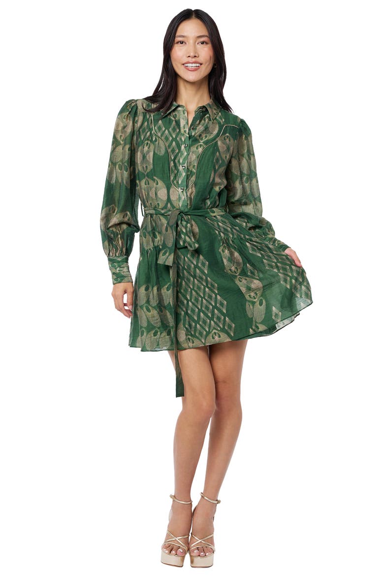 Abbott Long Sleeve Shirtdress, Alternate, color, GREEN