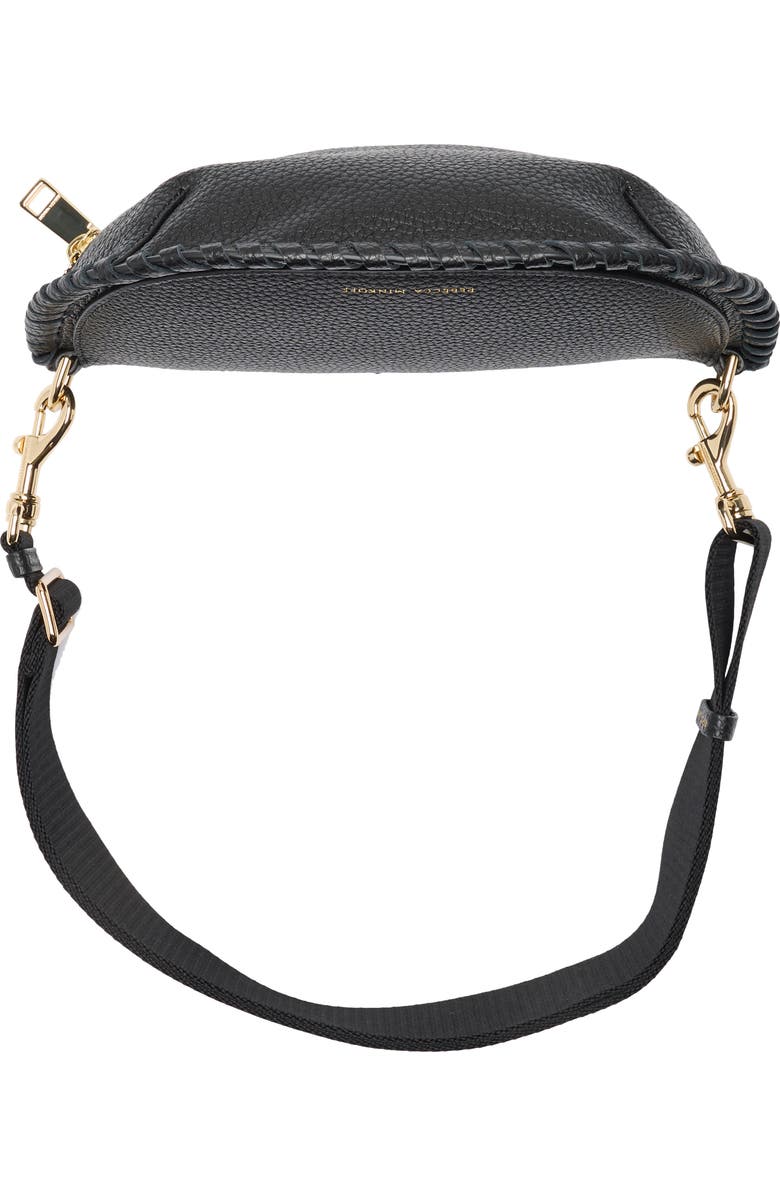 Rebecca Minkoff Darren Whipstitch Leather Belt Bag, Alternate, color, Black