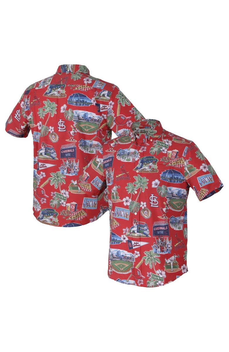 Reyn Spooner Men's Reyn Spooner Red St. Louis Cardinals Scenic Tri-Blend Performance Button-Up Top, Alternate, color, Red