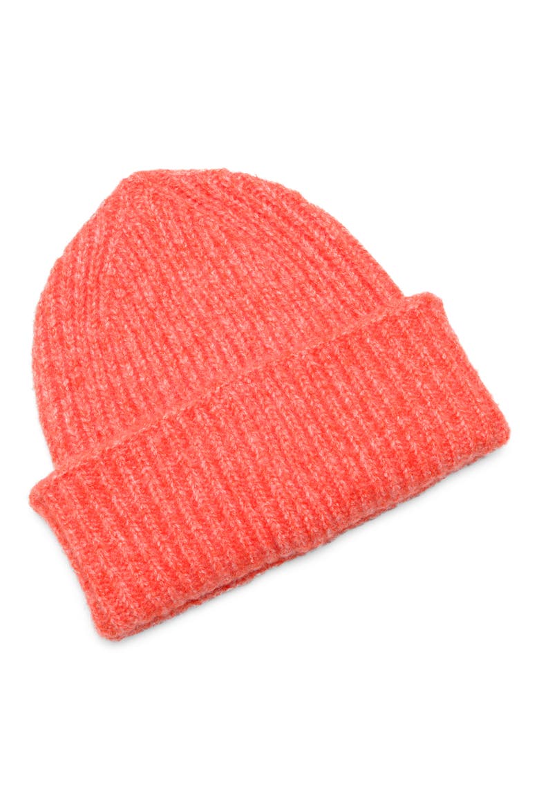 Harbor Marled Rib Cuff Beanie, Main, color, CHERRY TOMATO