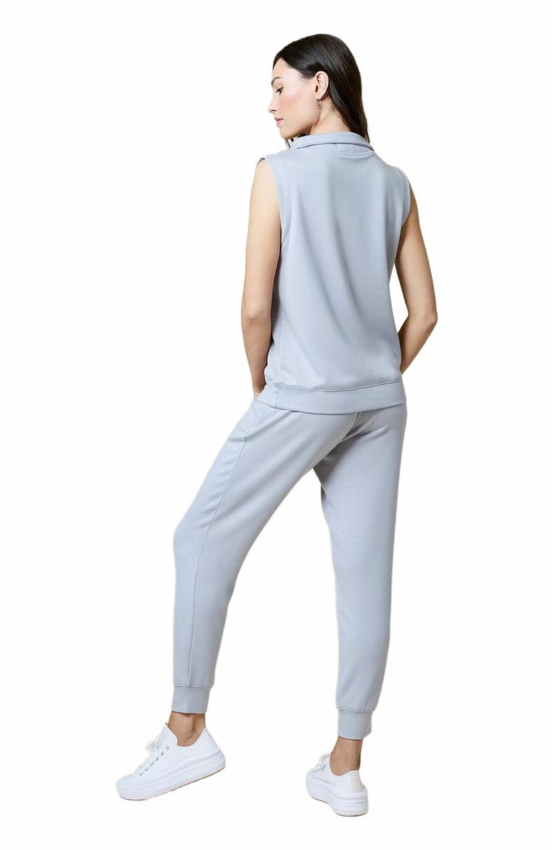 Softies Athleisure PureDream 1/4 Zip Sleeveless Jogger Lounge Set, Alternate, color, Grey