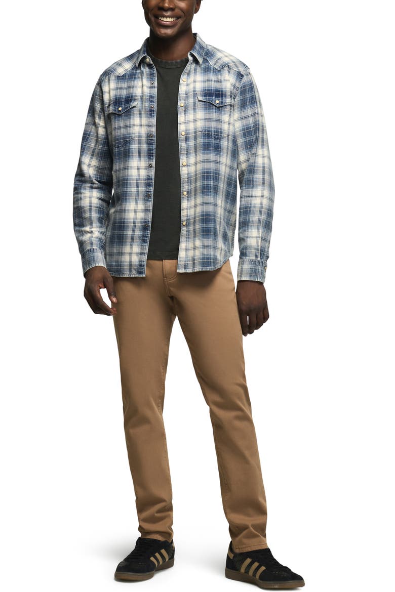 Plaid Long Sleeve Western Shirt, Alternate, color, INDIGO PLAID