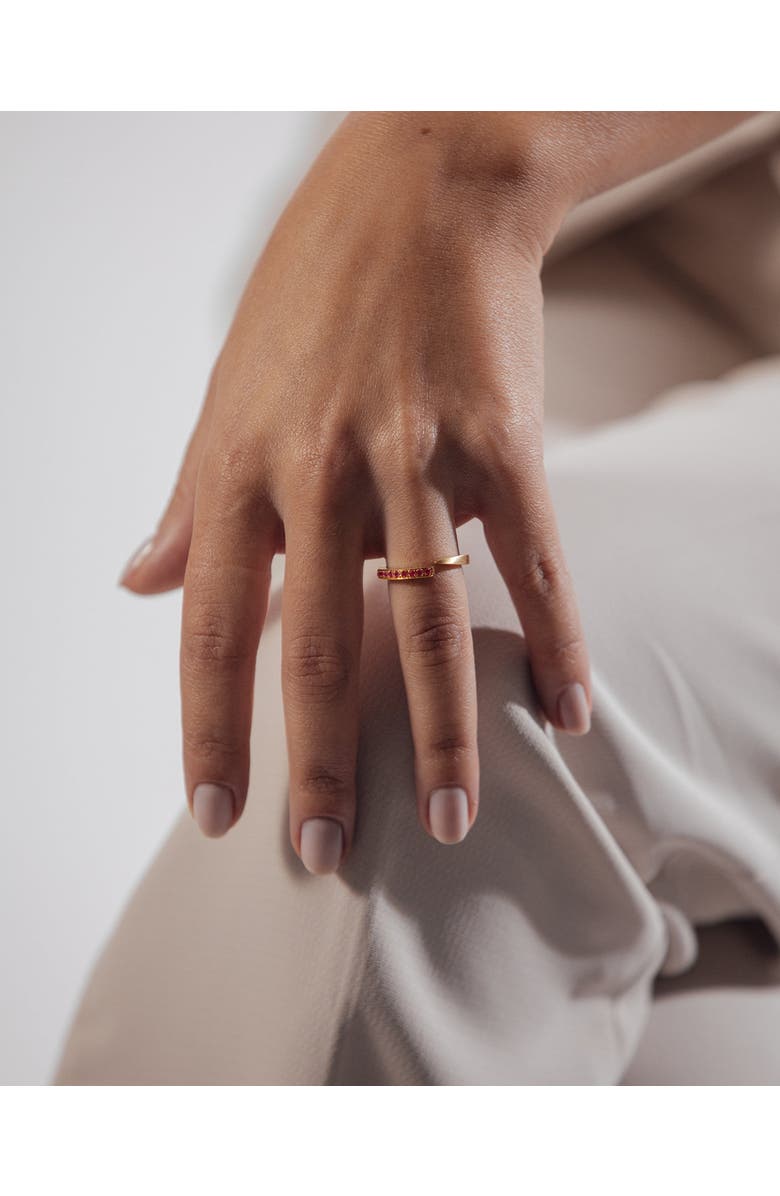 Eloise Jewelry Crescent Moon Ring with Gemstone, Alternate, color, Ruby