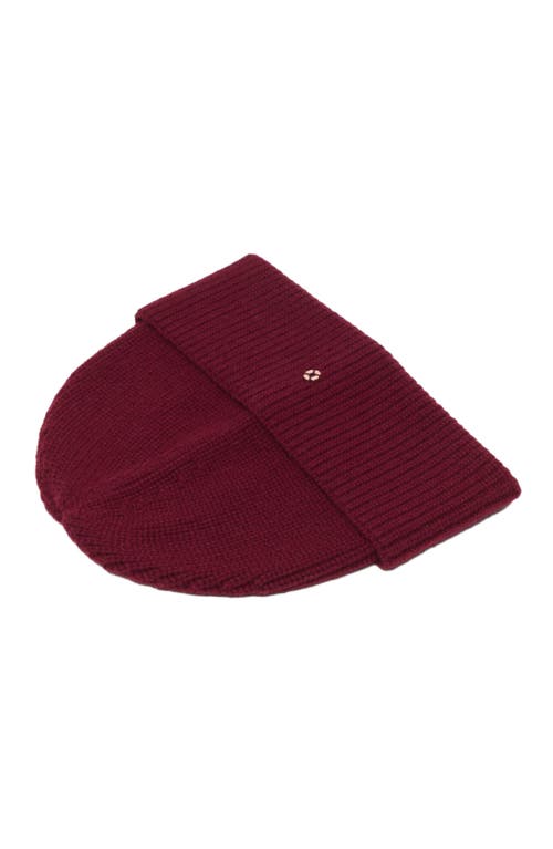 Maje Wool And Cashmere Beanie In Burgundy