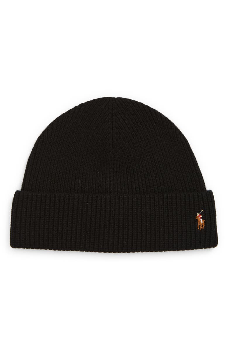 Polo Ralph Lauren Embroidered Signature Logo Beanie, Main, color, Polo Black