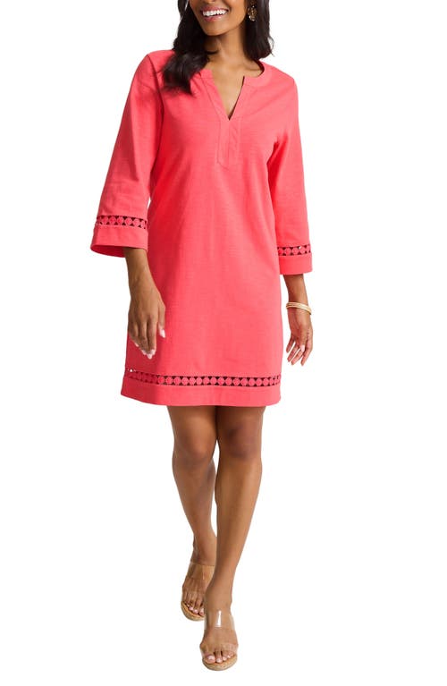 Tommy Bahama Sunset Harbor Long Sleeve Shift Dress In Melon Berry