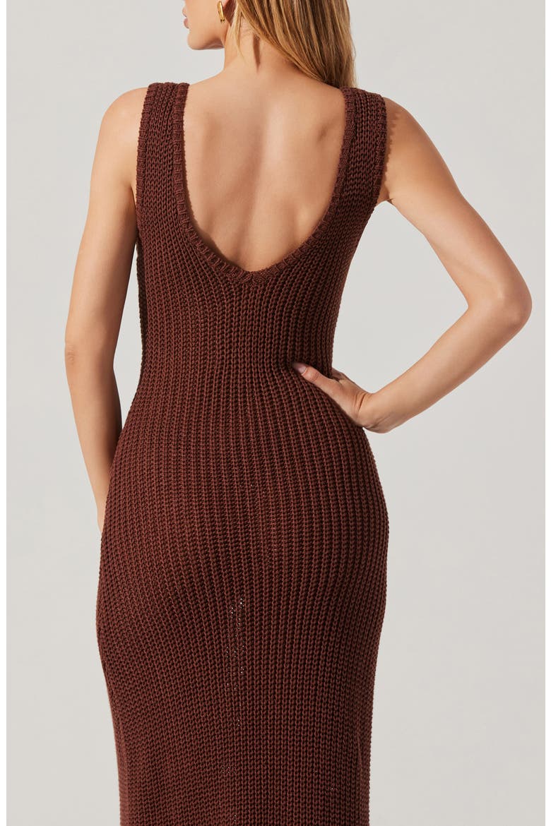 Ainhoa Sleeveless Sweater Dress, Alternate, color, BROWN