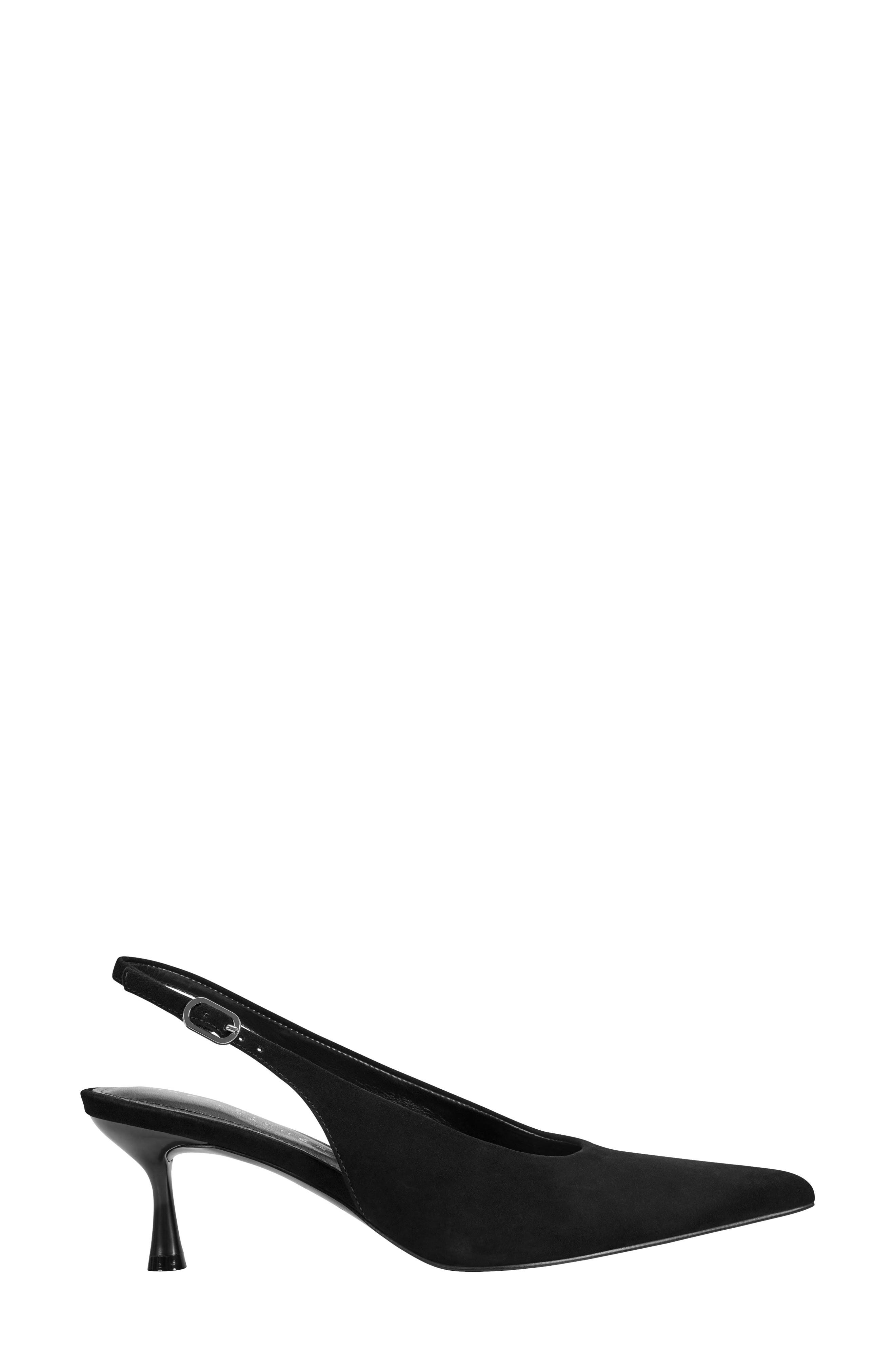 Reynna Pointed Toe Slingback Pump, Alternate, color, BLACK SUEDE