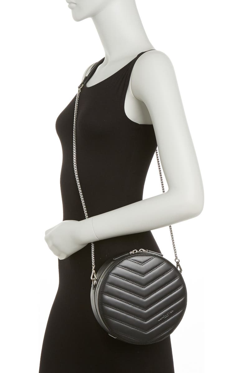 LANCASTER PARIS Small Round Quilted Leather Crossbody Bag, Alternate, color,
