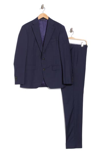 Jack Victor Esprit Solid Blue Wool Suit In Blue