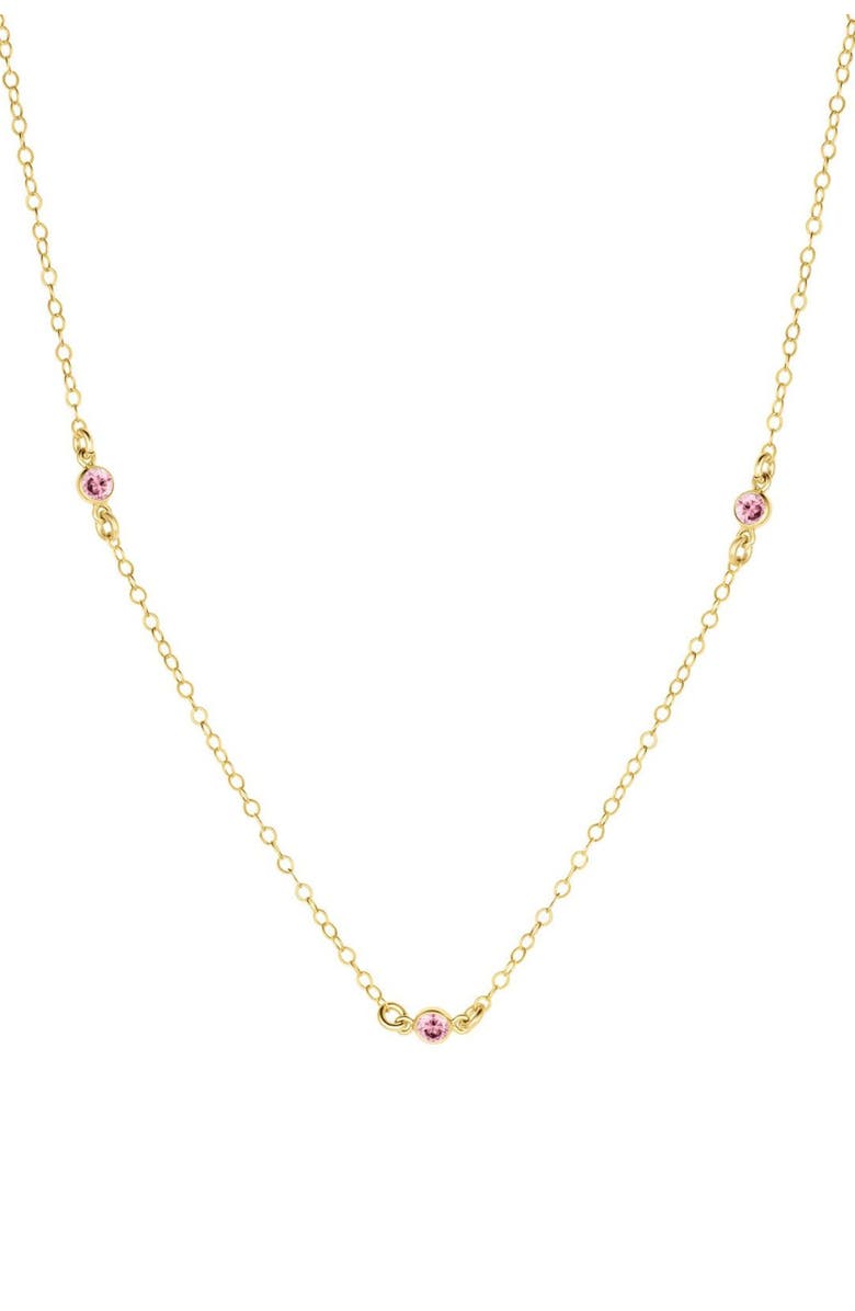 Set & Stones Birthstone Station Necklace, Main, color, Gold / October