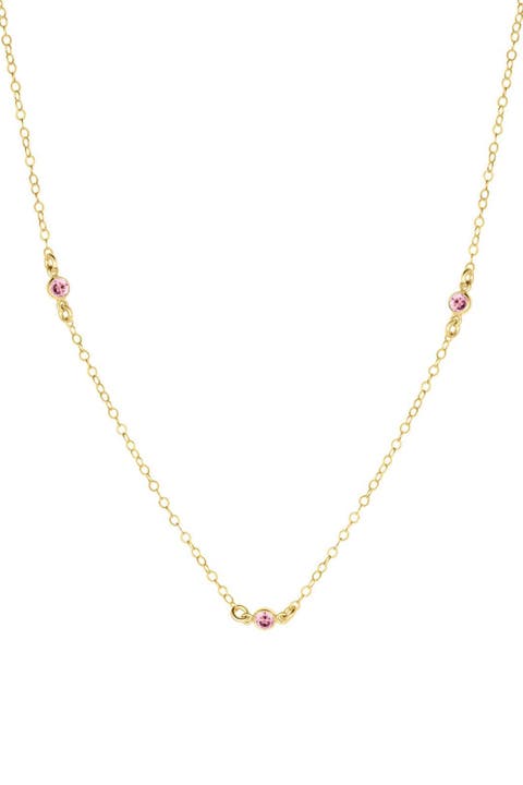 Birthstone Station Necklace