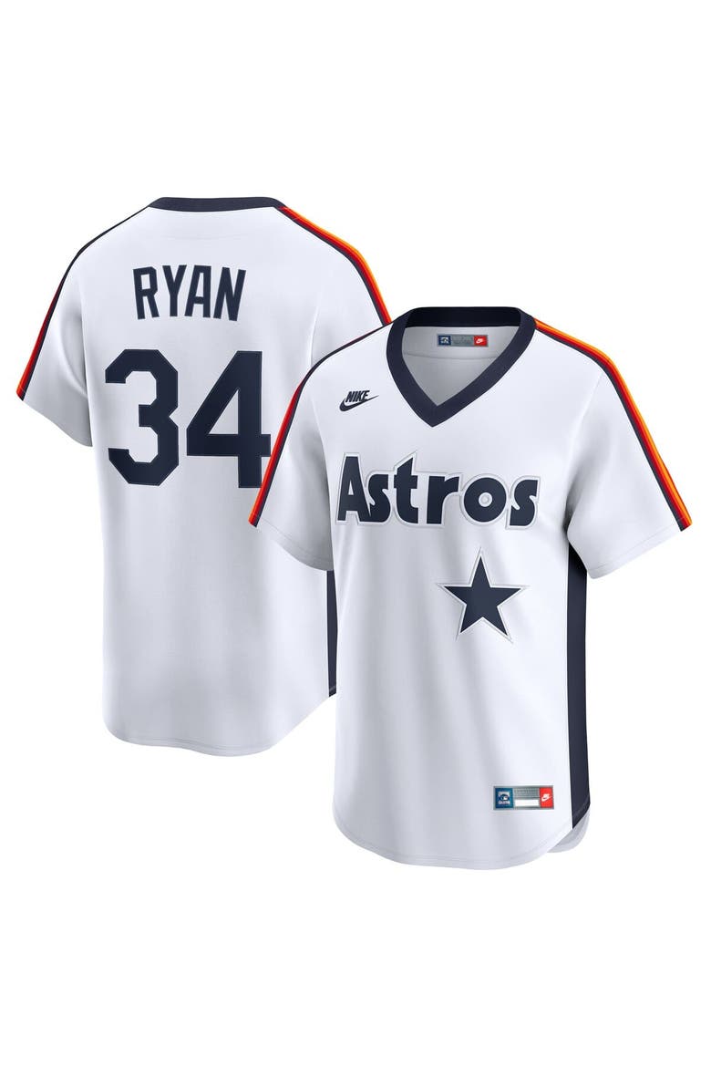Men's Nike Nolan Ryan White Houston Astros Throwback Cooperstown Collection Limited Jersey, Main, color, White