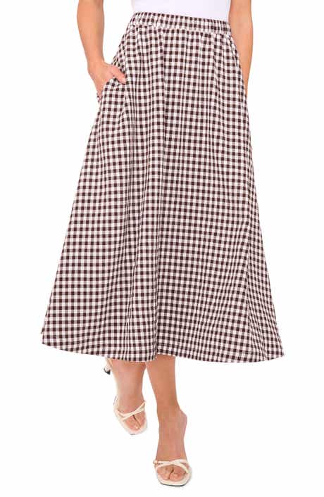 Gingham Midi Skirt