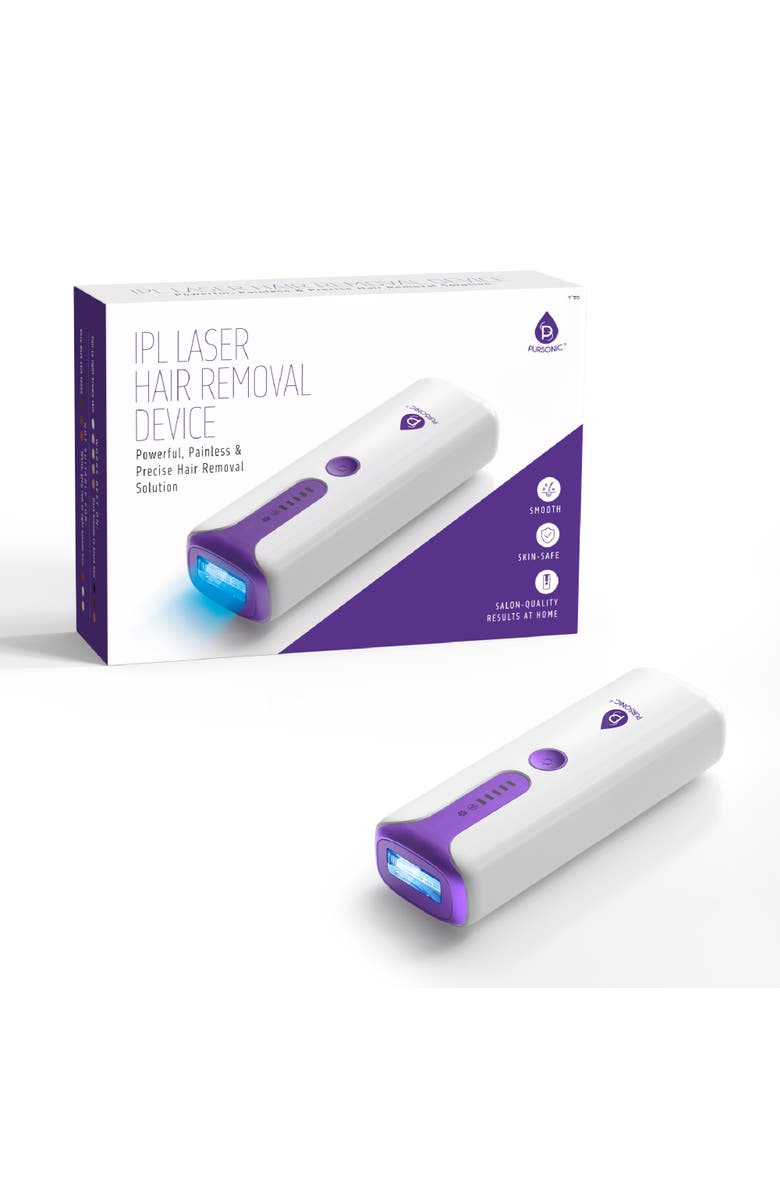 PURSONIC IPL Laser Hair Removal Device w - Painless Permanent Hair Reduction at Home, Main, color, White