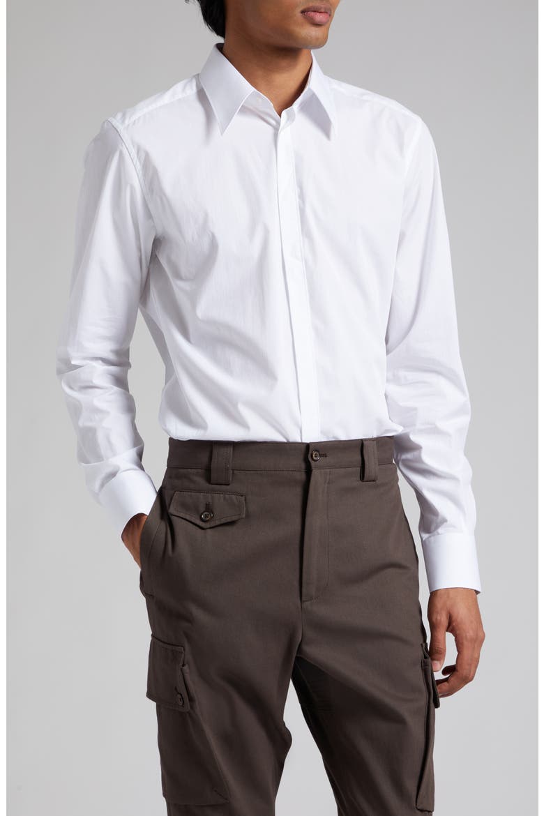 Martini Fit Cotton Poplin Button-Up Shirt, Main, color, OPT. WHITE