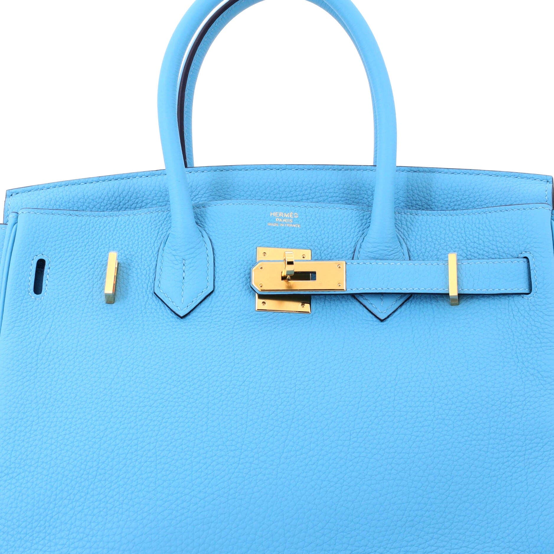 Pre-Owned Hermes Birkin Handbag Blue Togo with Gold Hardware 30, Alternate, color, Bleu Du Nord