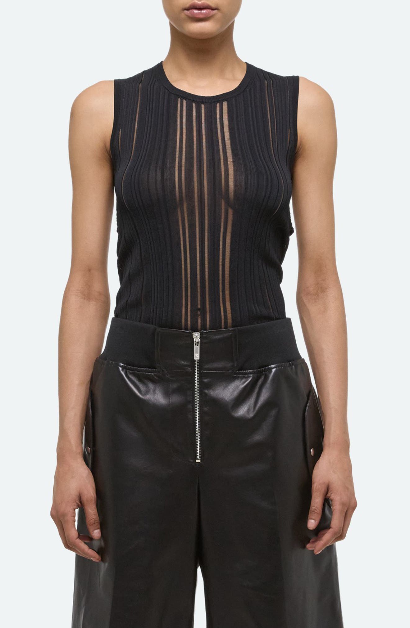 Helmut Lang Open Back Semisheer Sleeveless Sweater