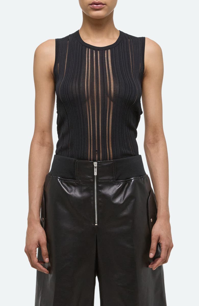 Helmut Lang Open Back Semisheer Sleeveless Sweater, Main, color, Black