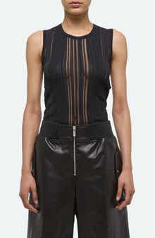 Helmut Lang Open Back Semisheer Sleeveless Sweater