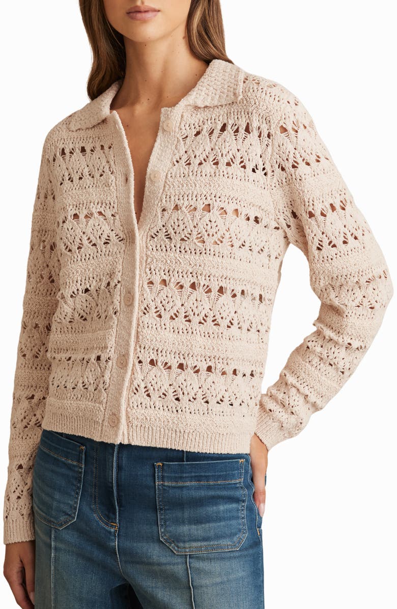 Reiss Cindy Crochet Cardigan, Main, color, Ivory Cream