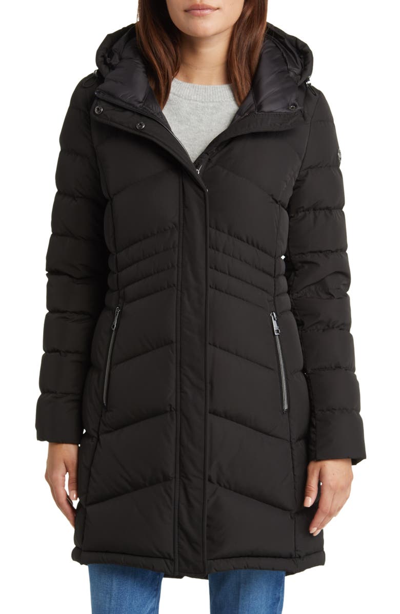MICHAEL Michael Kors Hooded 650 Fill Power Down Puffer Jacket, Main, color, 