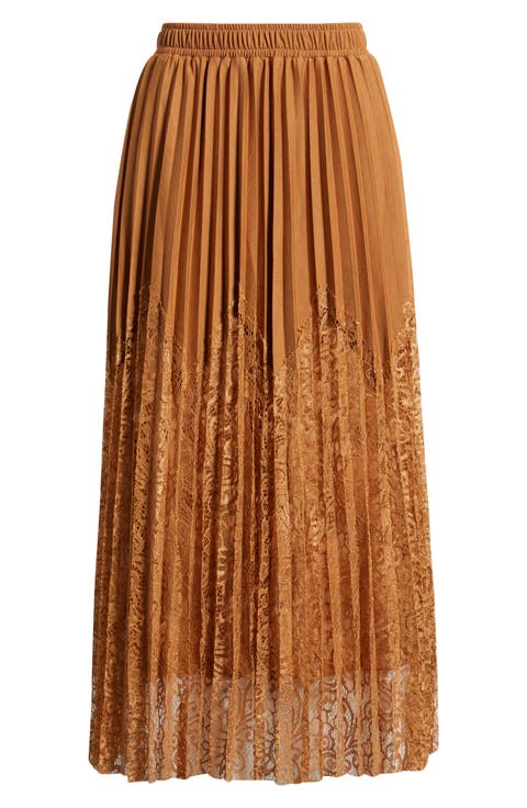 Sigrid Mixed Media Pleated Skirt