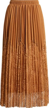 NIKKI LUND Sigrid Mixed Media Pleated Skirt