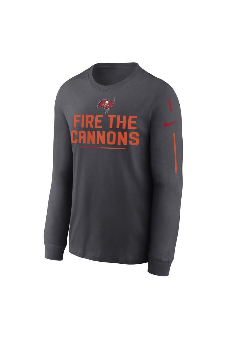 Men's Nike Anthracite Tampa Bay Buccaneers Team Slogan Long Sleeve T-Shirt, Alternate, color, Anthracite