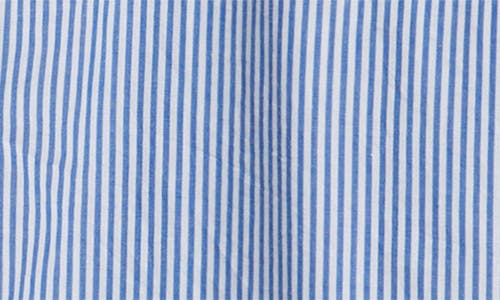 Beachlunchlounge Bentley Stripe Long Sleeve Cotton Button-up Shirt In Blue