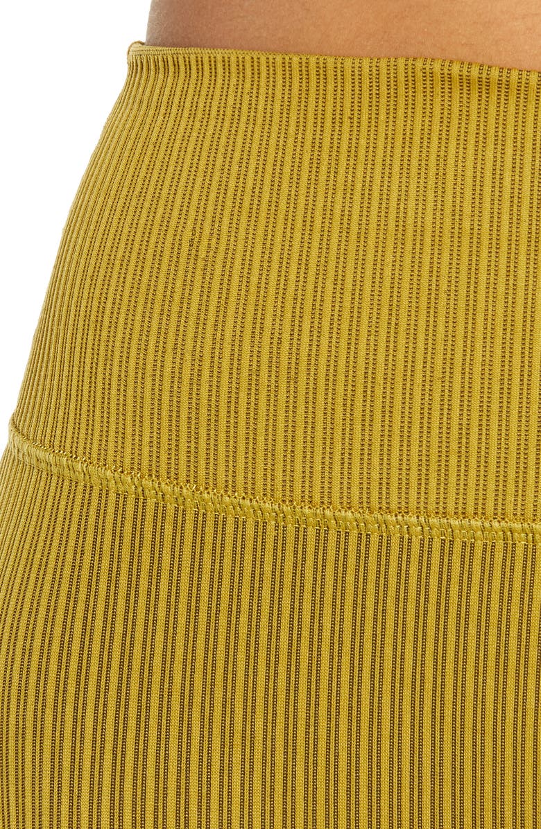 Good American Seamless Chunky Rib Leggings, Alternate, color, Golden Olive001