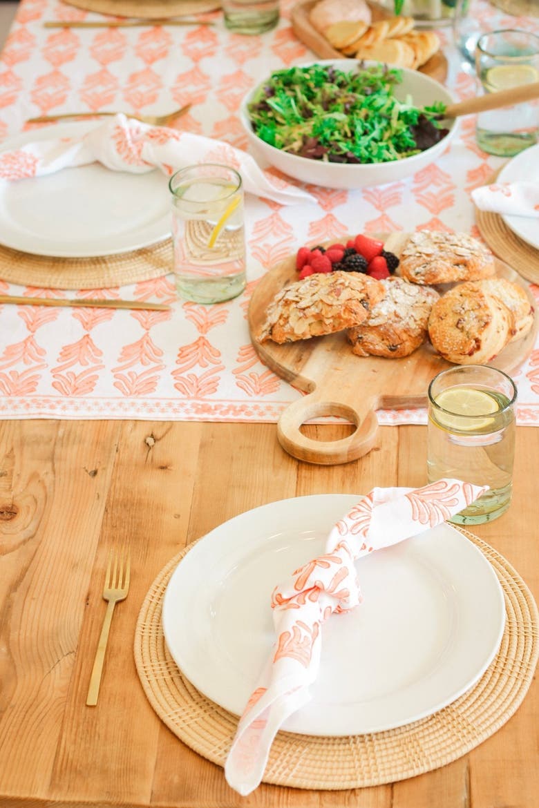 Palmetto Table Runner, Alternate, color, Orange - 18x120"