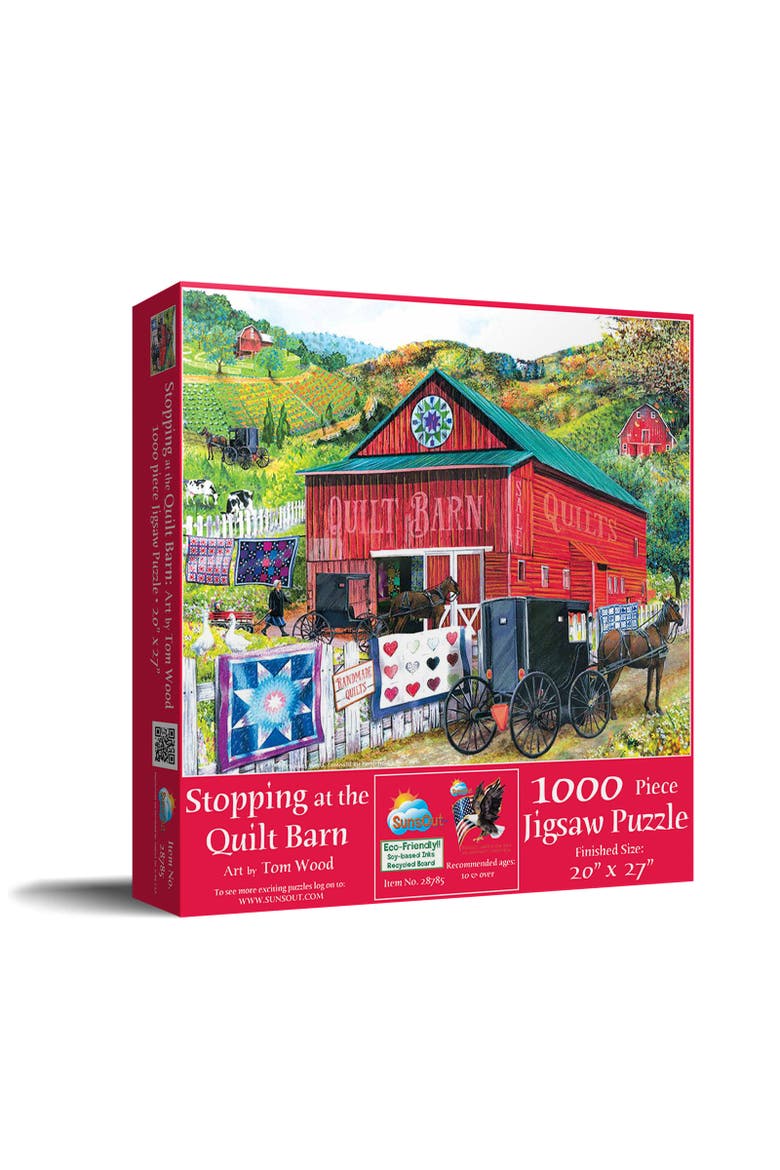 Stopping at the Quilt Barn 1000 piece Jigsaw Puzzle for Adults, Main, color, Multicolor