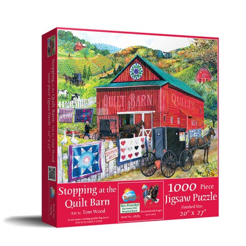 Stopping at the Quilt Barn 1000 piece Jigsaw Puzzle for Adults