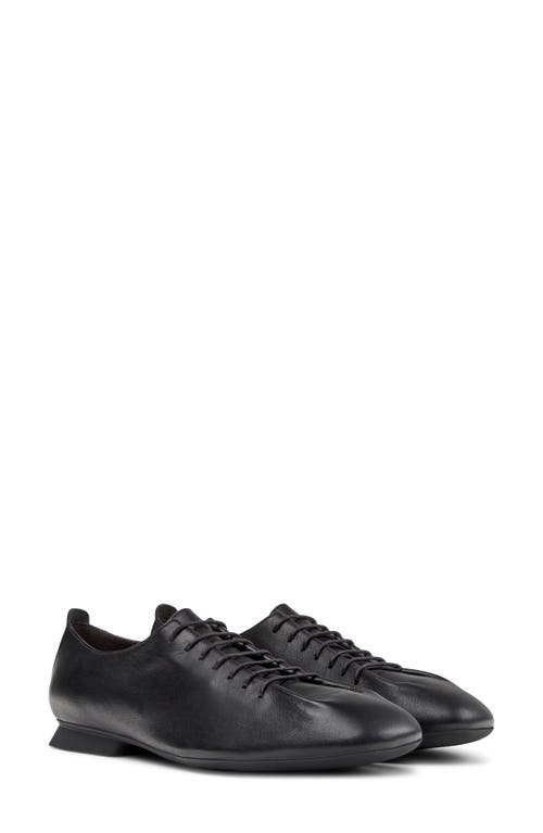 Camper Casi Myra Lace-up Leather Flats In Black
