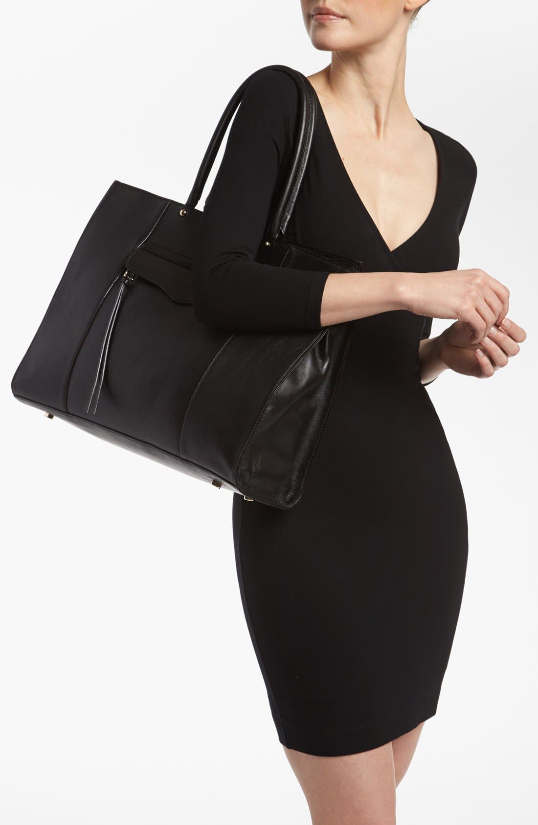 'Large MAB' Tote, Alternate, color, BLACK/ GOLD
