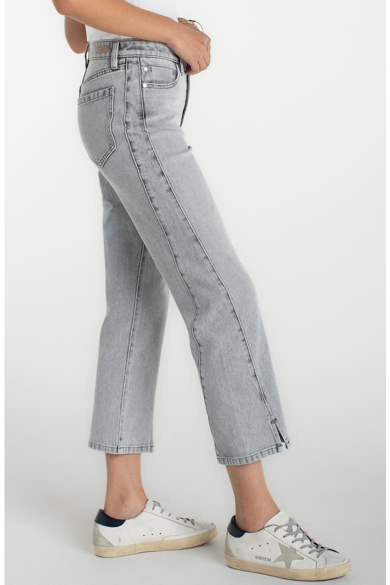 Kennedy Split Hem Ankle Straight Leg Jeans, Alternate, color, ALPINE GREY