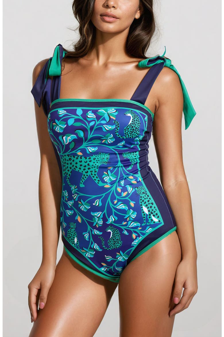 Green Wonderland Reversible One-Piece Swimsuit, Main, color, Green