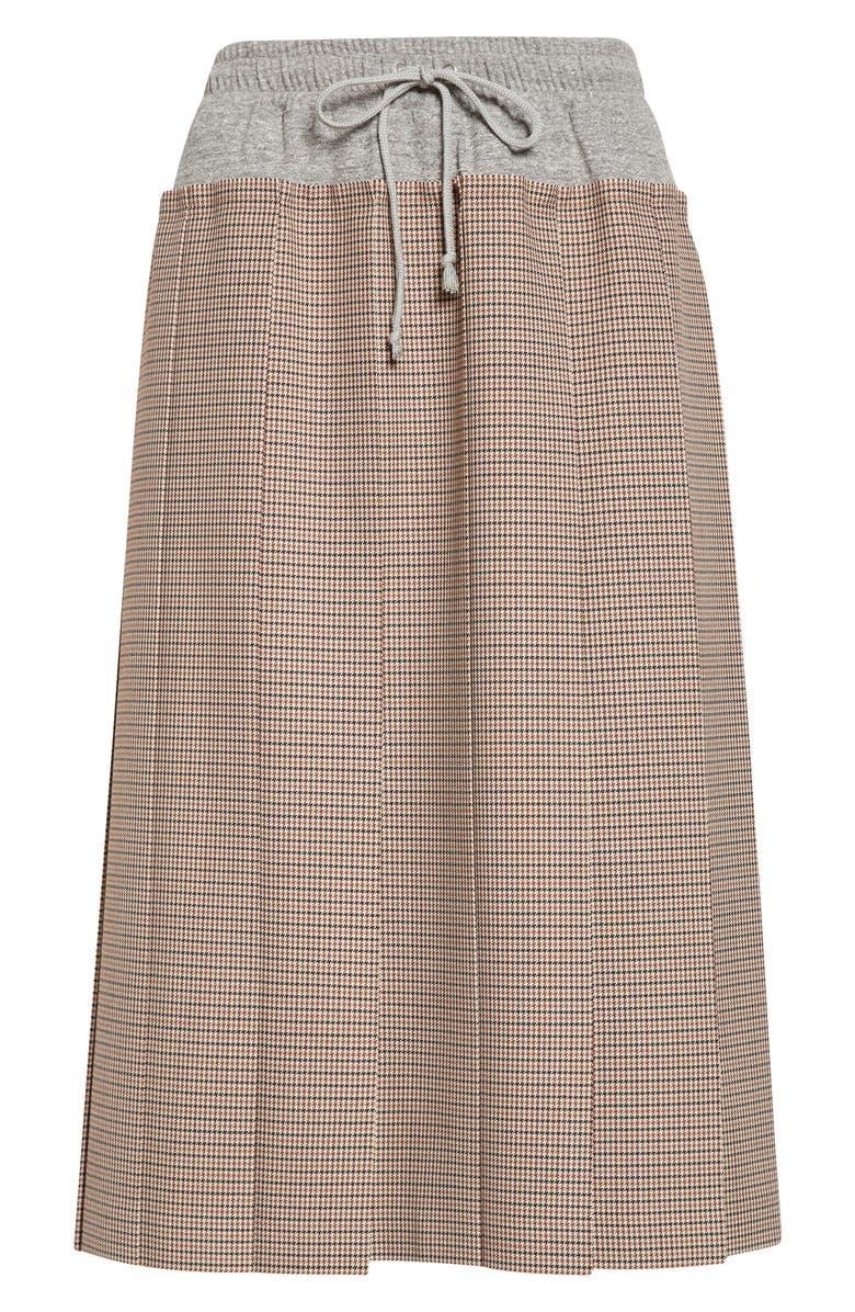Undercover Drawstring Pleated Skirt, Main, color, Brown Check