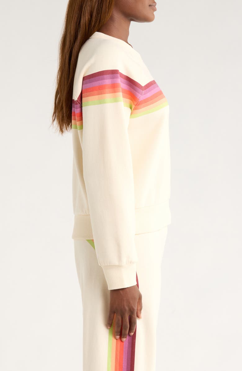 Marine Layer Cloud 9 Stripe Cotton Blend Sweatshirt, Alternate, color, Antique White