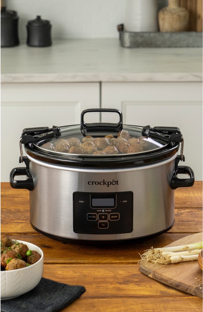 Crock-pot Programmable 4-Quart Cook & Carry Slow Cooker, Alternate, color, Stainless Steel