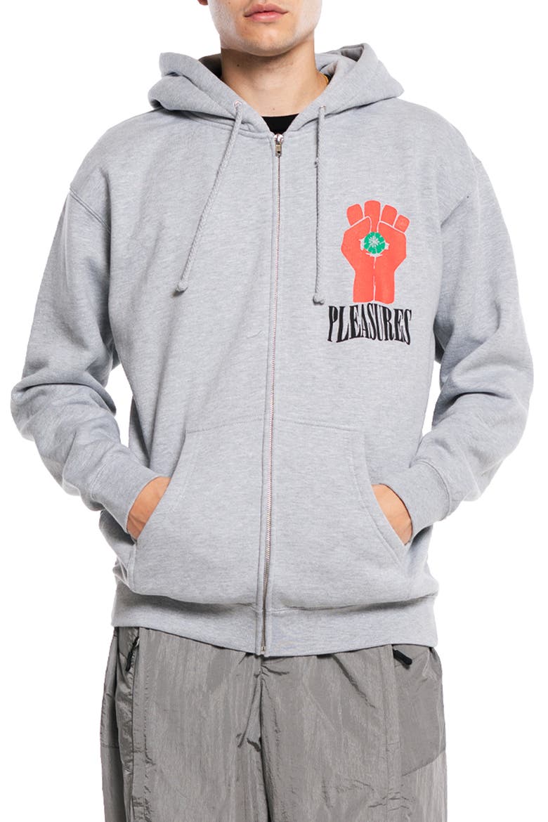 HST Graphic Zip Hoodie, Main, color, GREY HEATHER
