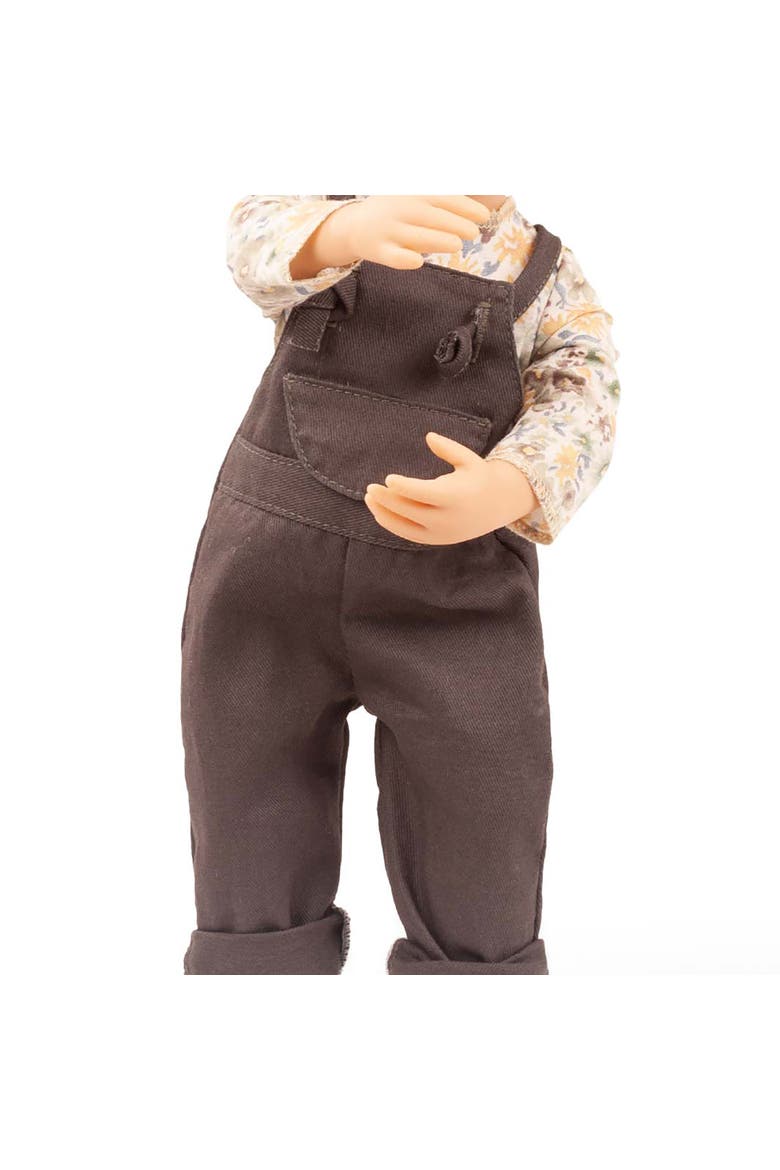 Little Kidz Max 14 Inch Standing Poseable Boy Doll, Brown Overalls Toy, Alternate, color, Multicolored