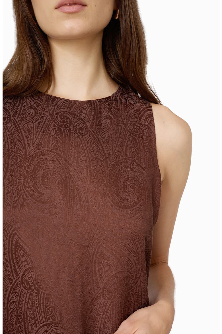 Ingram Paisley Jacquard Shift Dress, Alternate, color, UMBER