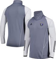 adidas Men's adidas Gray San Jose Earthquakes Warm Raglan COLD.RDY Top
