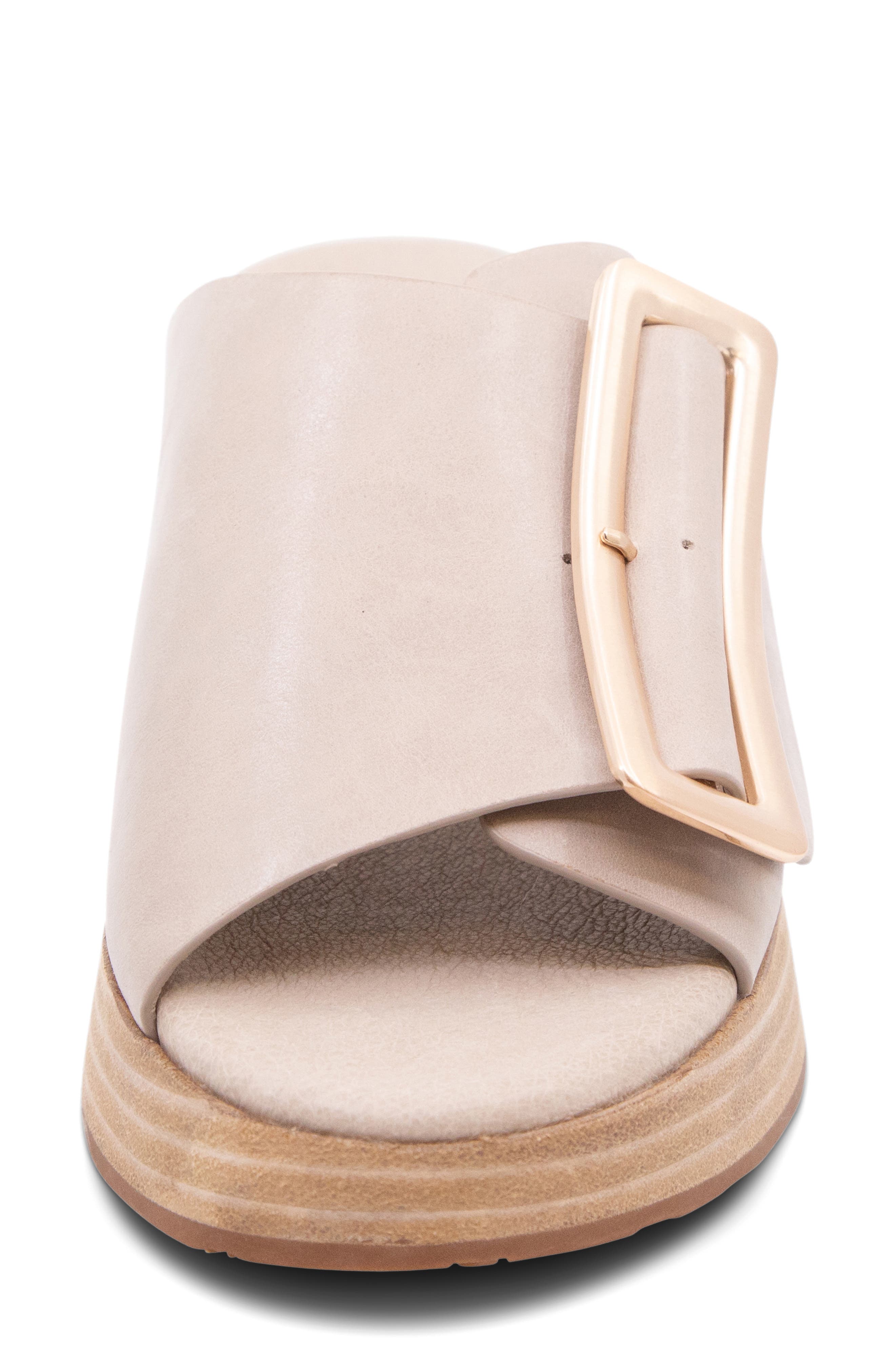 Ela Platform Wedge Slide Sandal, Alternate, color, WHITE SAND LEATHER