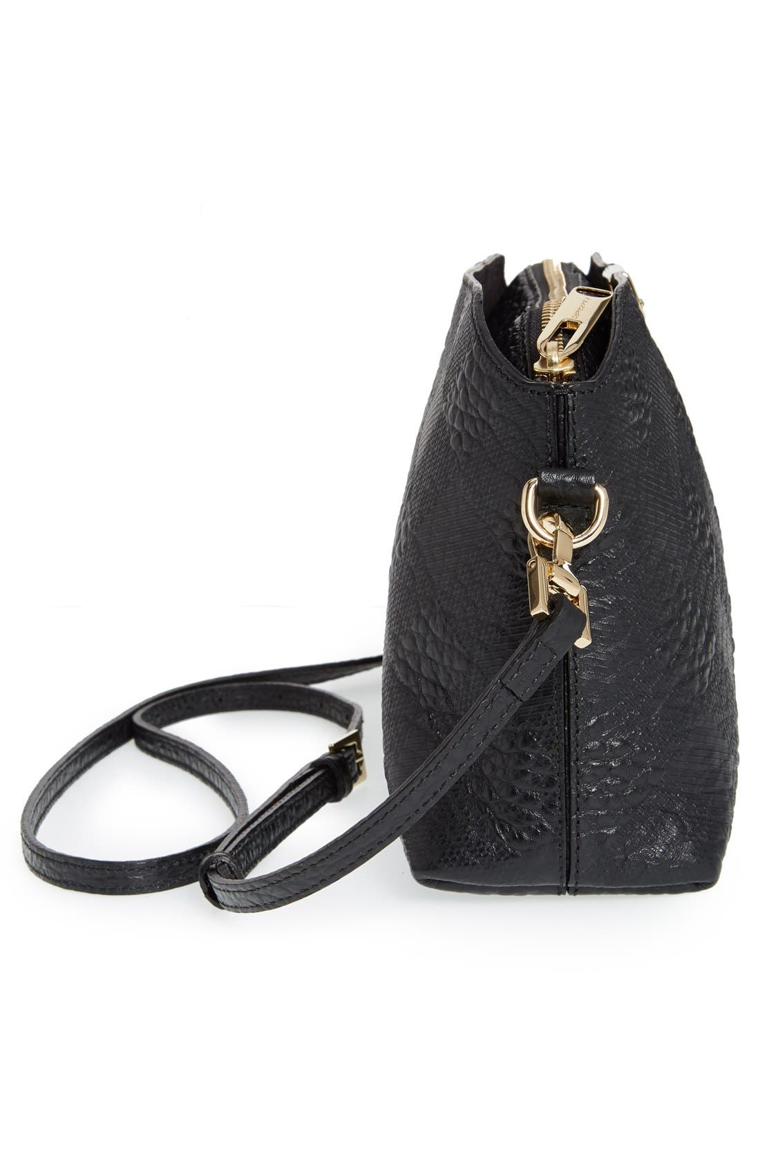 Burberry 'Small Chichester' Check Embossed Leather Crossbody Bag, Alternate, color, 