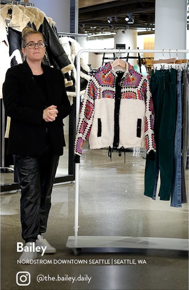 Crochet Faux Shearling Zip Jacket, sales video thumbnail