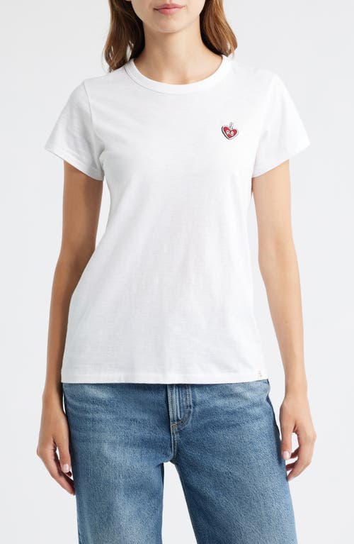 Rag & Bone Womens White Lucky Charm Embroidered Cotton-jersey T-shirt In White