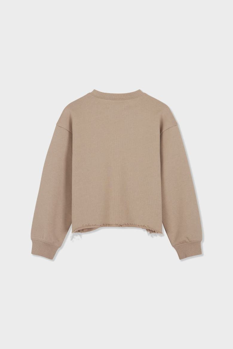 Organic Cotton Cropped Sweatshirt, Alternate, color, Stone